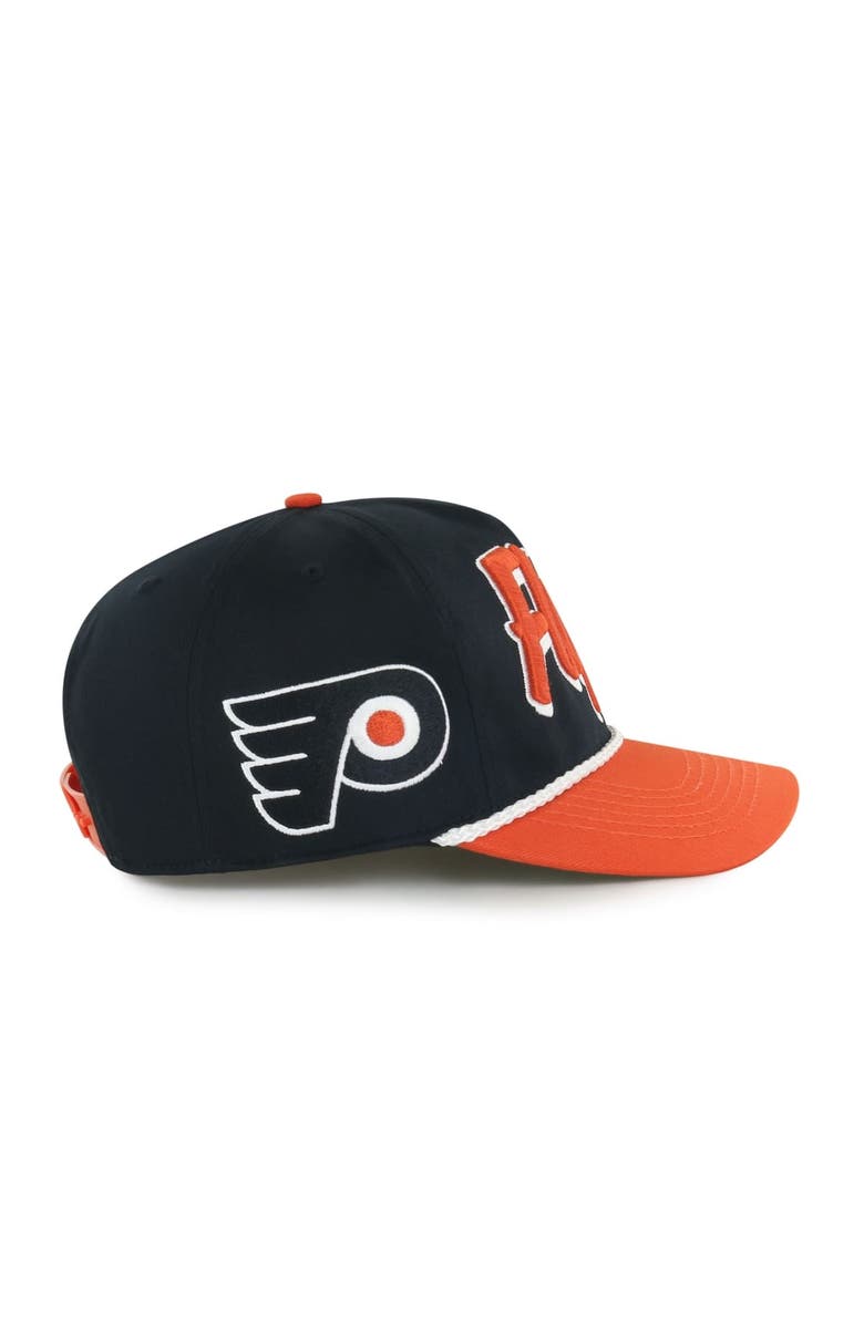 '47 Men's '47 Black/Orange Philadelphia Flyers Dropshadow Rope Hitch Adjustable Hat, Alternate, color,