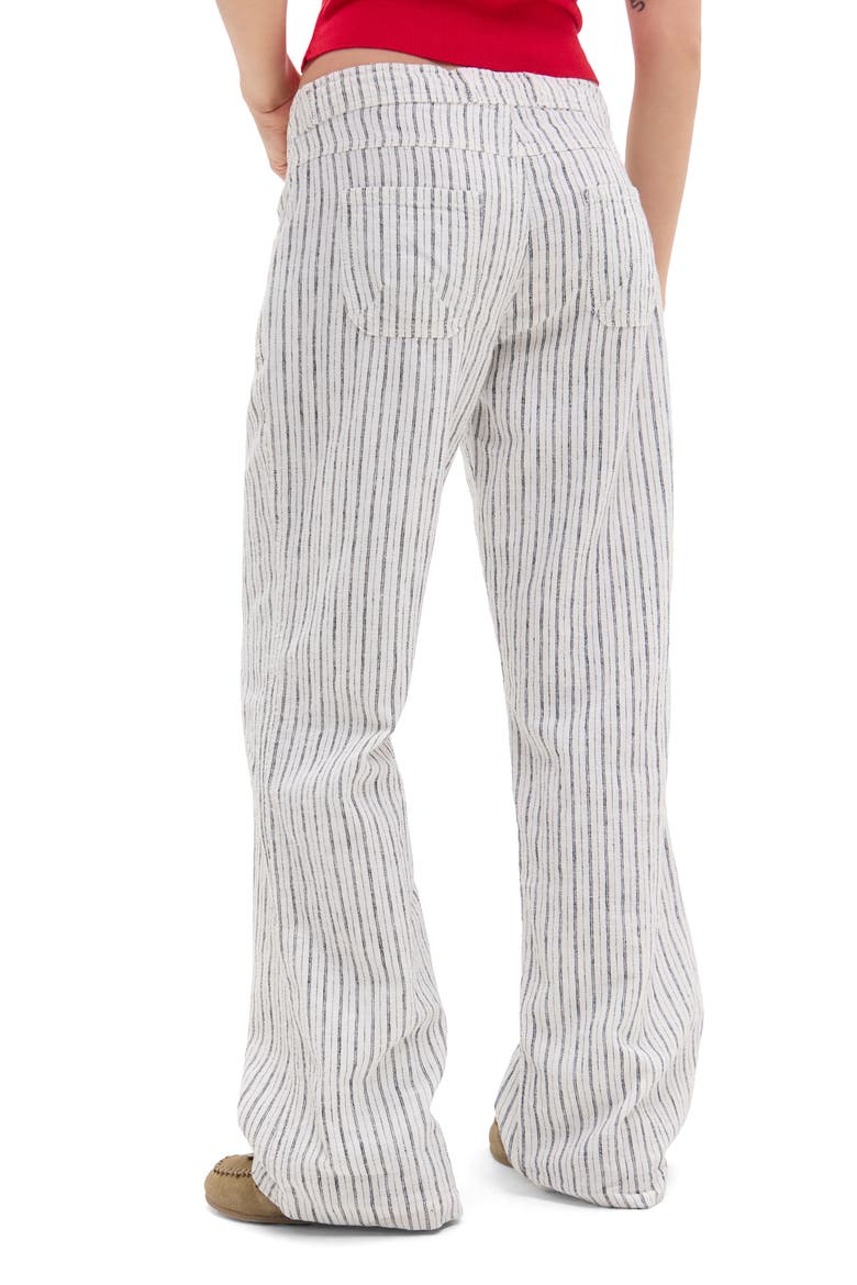 Drawstring Wide Leg Linen & Cotton Blend Pants, Alternate, color, WHITE