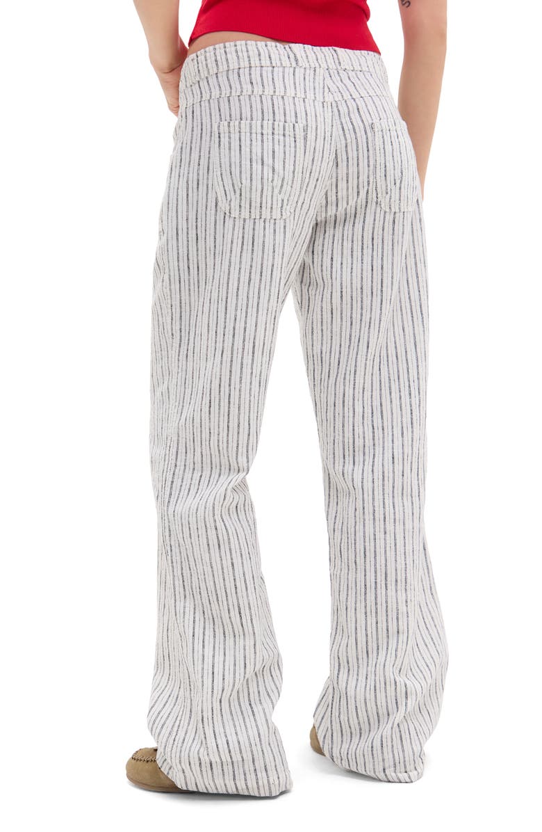 BDG Urban Outfitters Drawstring Wide Leg Linen & Cotton Blend Pants, Alternate, color, White