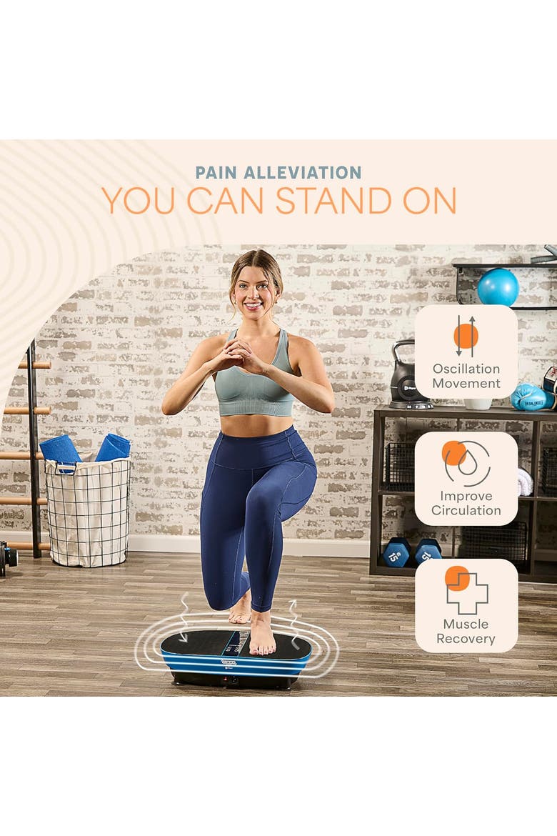 VibraPulse Vibration Plate Exercise Machine with EMS Pad for Lymphatic Drainage & Toning, Alternate, color, with EMS Pad