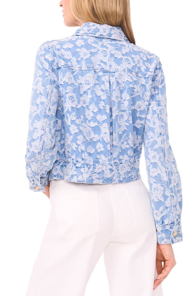 Ted Baker Rose Print Denim Jacket, Alternate, color, Granada Sky