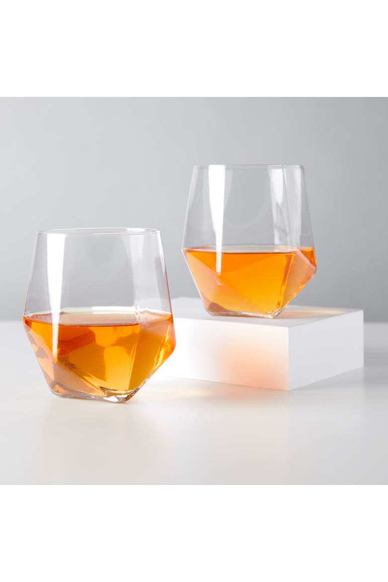 Seneca Crystal Faceted Tumblers Set of 2, Alternate, color, CLEAR