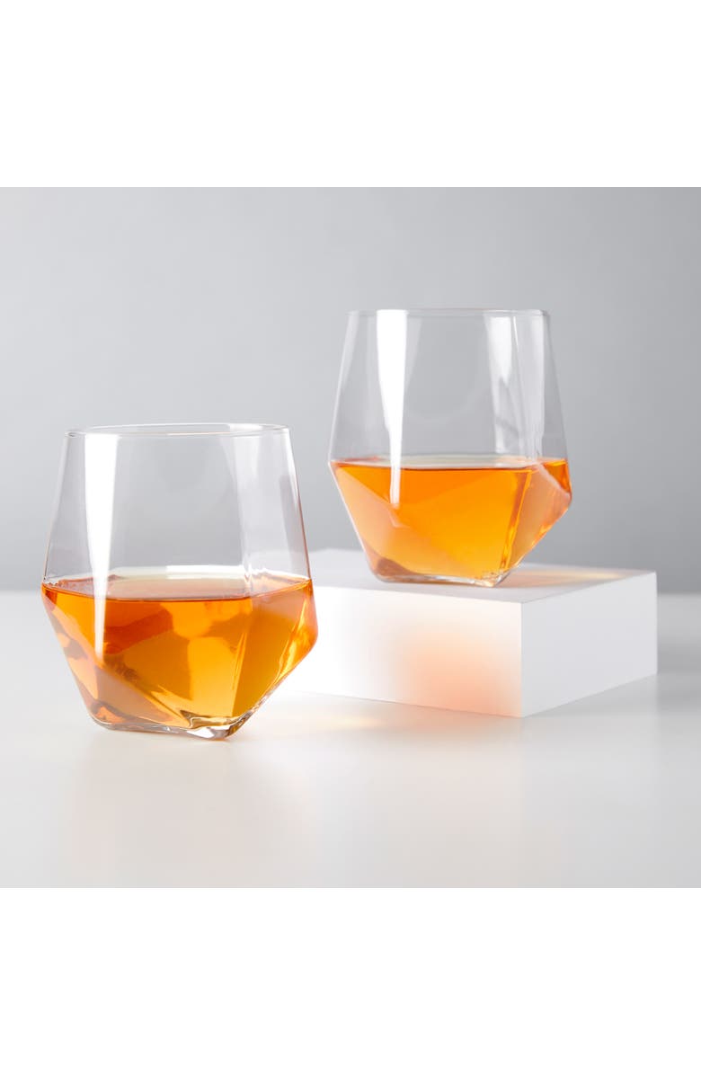 Viski Seneca Crystal Faceted Tumblers Set of 2, Alternate, color, Clear