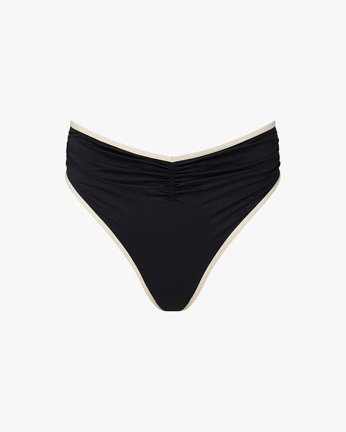 Weworewhat High Rise Ruched Bottom In Dk Navy/offwh