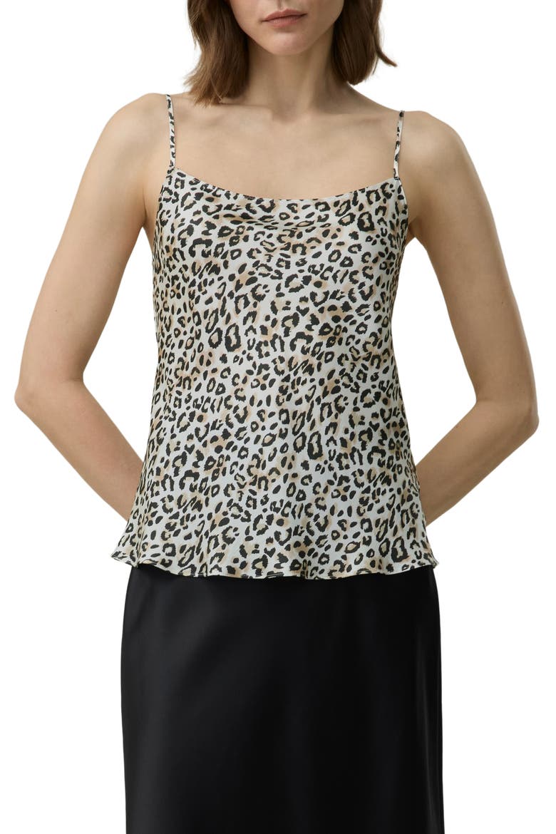 Leopard Print Silk Camisole, Main, color, Dawn Leopard
