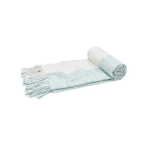 Elisabeth York Eva Sea Glass Throw Blanket In Green