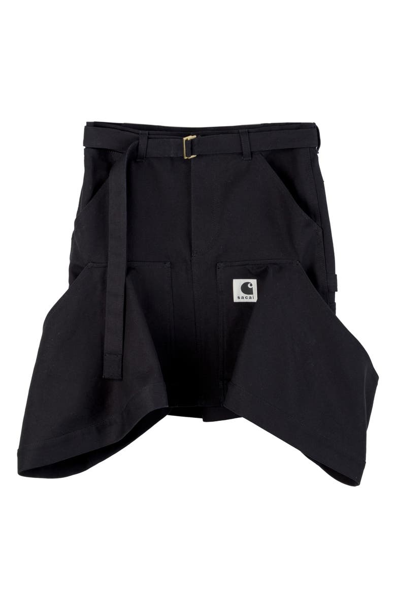 Sacai Carhartt WIP Duck Canvas Skirt, Main, color, Black