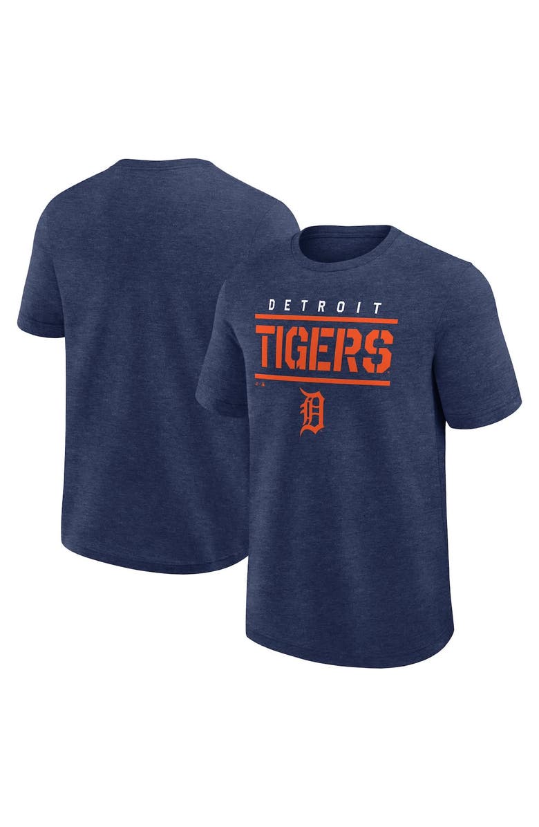 FANATICS Men's Fanatics Heather Navy Detroit Tigers Top Notch T-Shirt, Main, color, Heather Navy