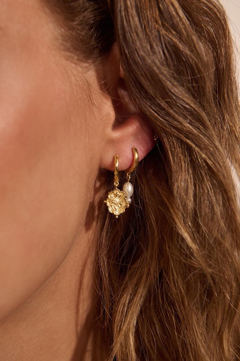 Loved Always Huggie Earrings, Alternate, color, Yellow Gold