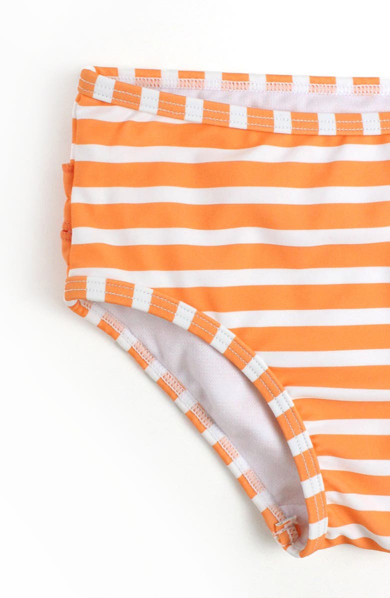 RuffleButts Orange You the Sweetest Long Sleeve Two-Piece Rashguard Swimsuit, Alternate, color, Pink