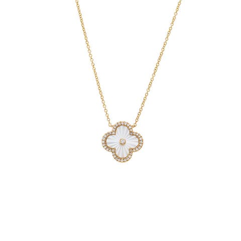 Diamond Pave Outline Colored Stone Pendant Necklace 14K