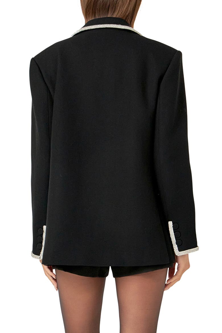Rhinestone Trim Jacket, Alternate, color, BLACK