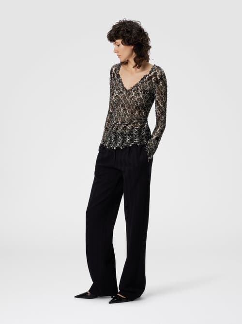Missoni Slim Fit V-neck Sweater In Lace In Black