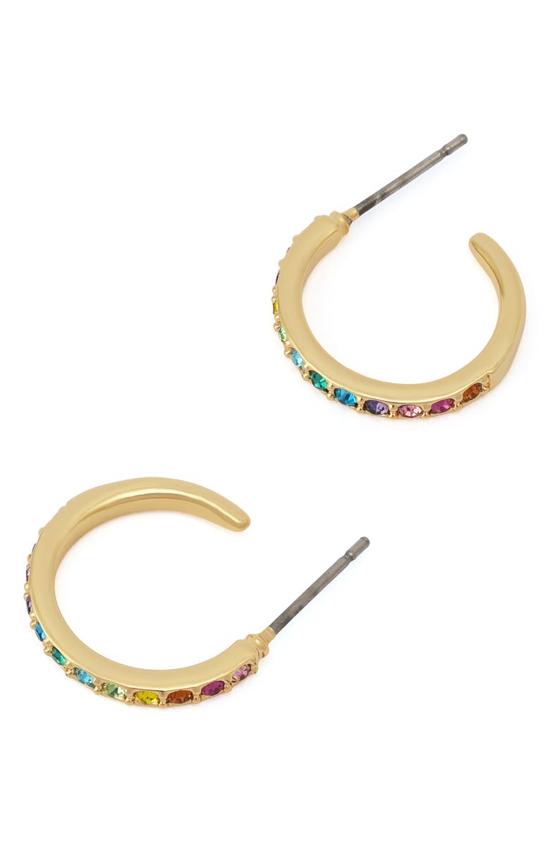 Kurt Geiger London Small Pavé Huggie Hoop Earrings, Alternate, color, Gold/ Multi