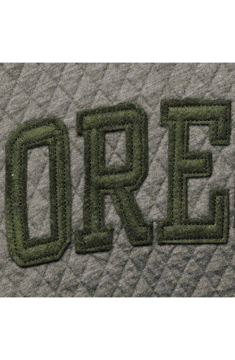 PRESSBOX Women's Pressbox Heather Charcoal Oregon Ducks Moose Quilted Pullover Sweatshirt, Alternate, color, Heather Gray