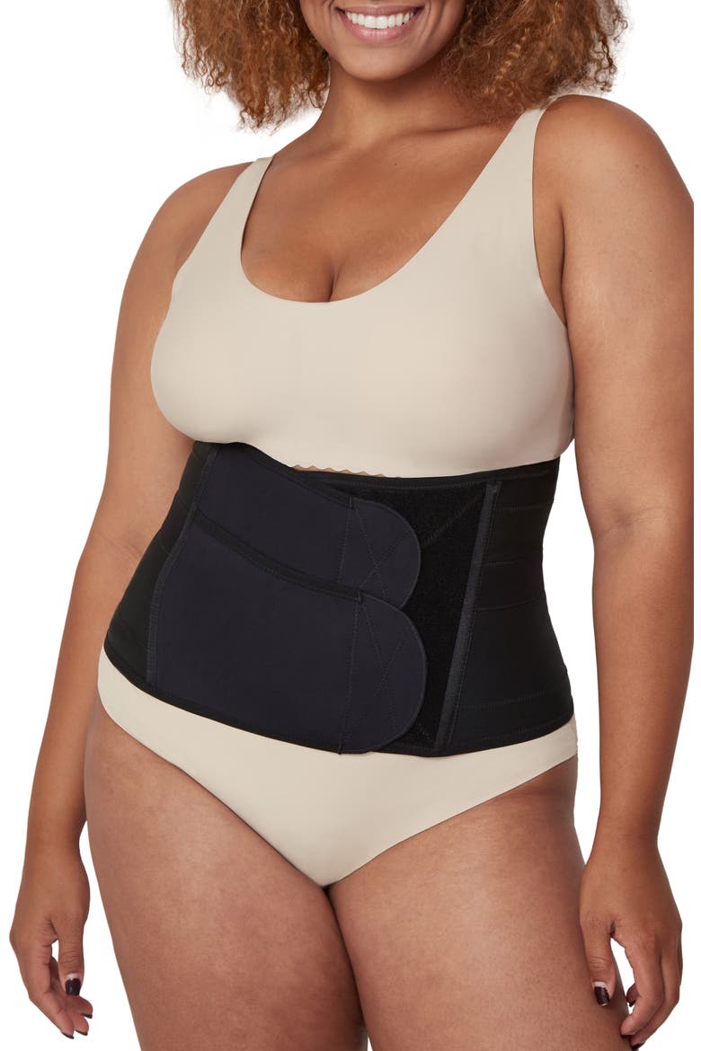 Postpartum Luxe Petite Belly Wrap, Main, color, BLACK