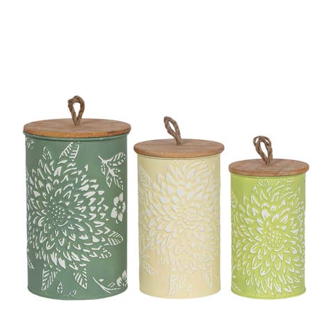 Embossed Canister Set of 3