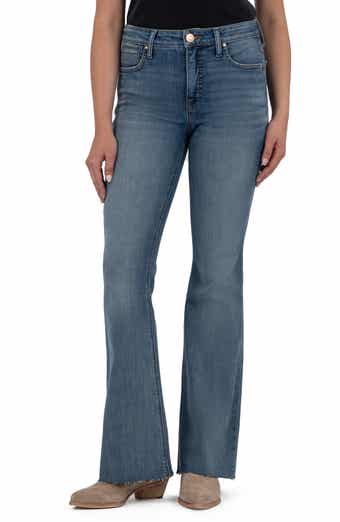 KUT from the Kloth Stella High Waist Raw Hem Flare Jeans