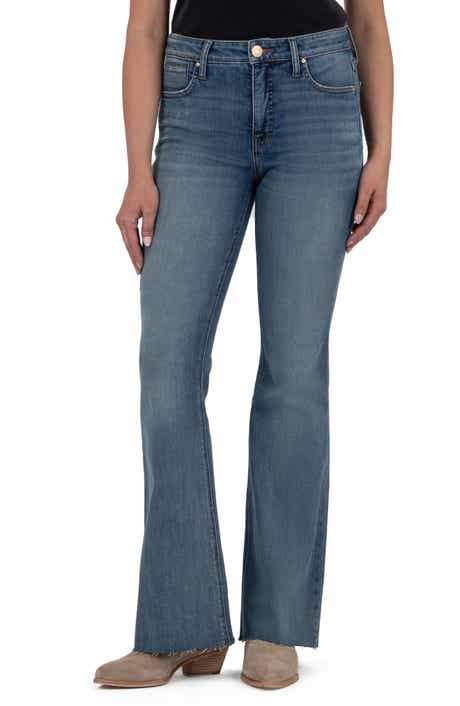 KUT from the Kloth Stella High Waist Raw Hem Flare Jeans