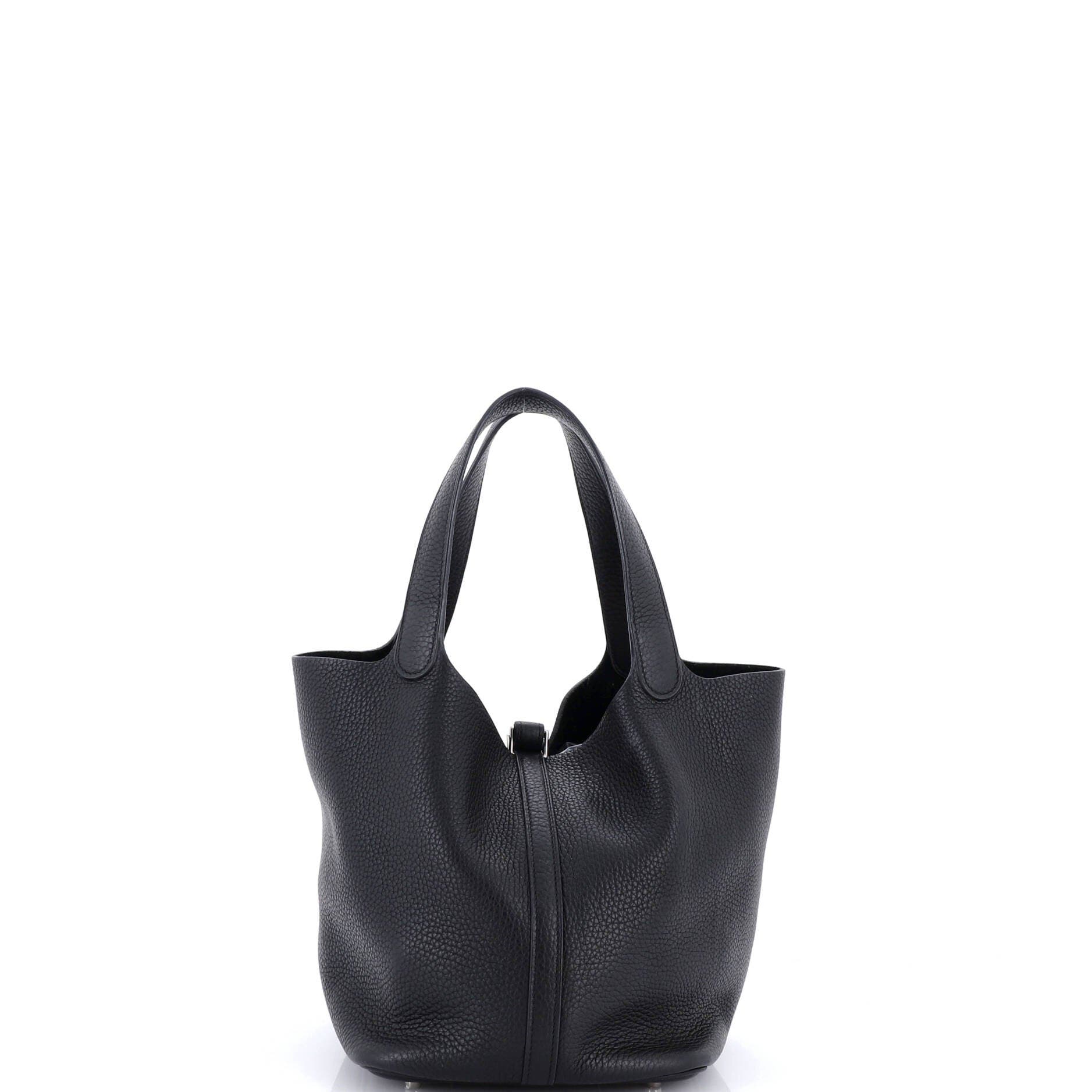 Pre-Owned Hermes Picotin Lock Bag Clemence MM, Alternate, color, Noir