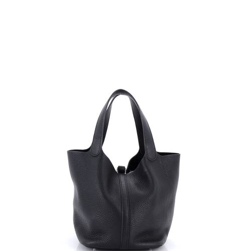 Pre-owned Hermes Hermes Picotin Lock Bag Clemence Mm In Black