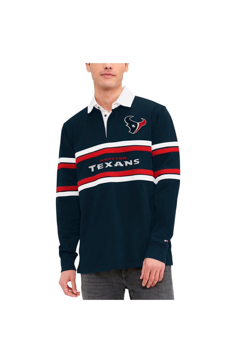Tommy Hilfiger Men's Tommy Hilfiger Navy Houston Texans Cory Varsity Rugby Long Sleeve T-Shirt, Main, color, 