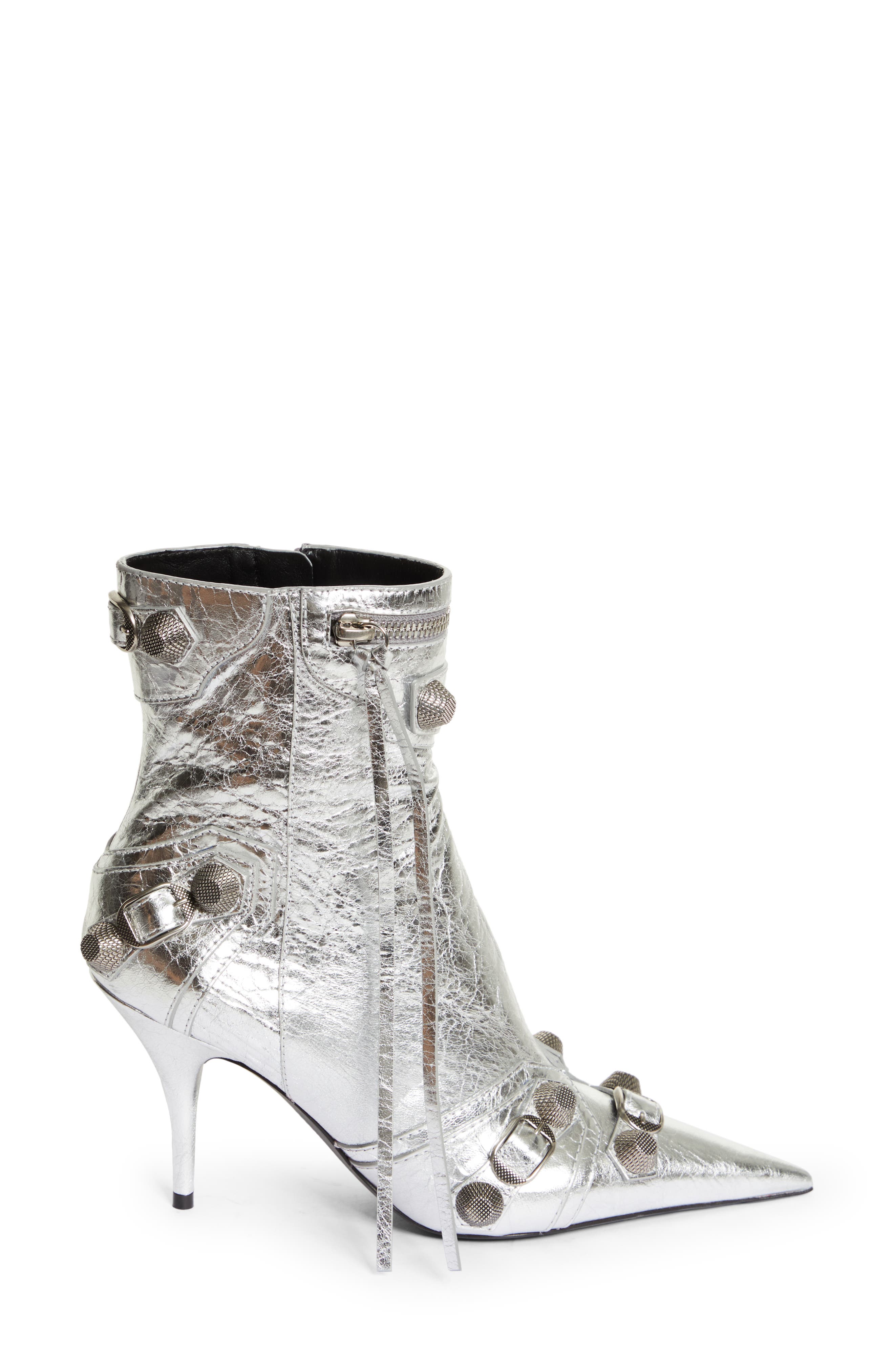 Balenciaga Cagole Pointed Toe Bootie, Alternate, color, 