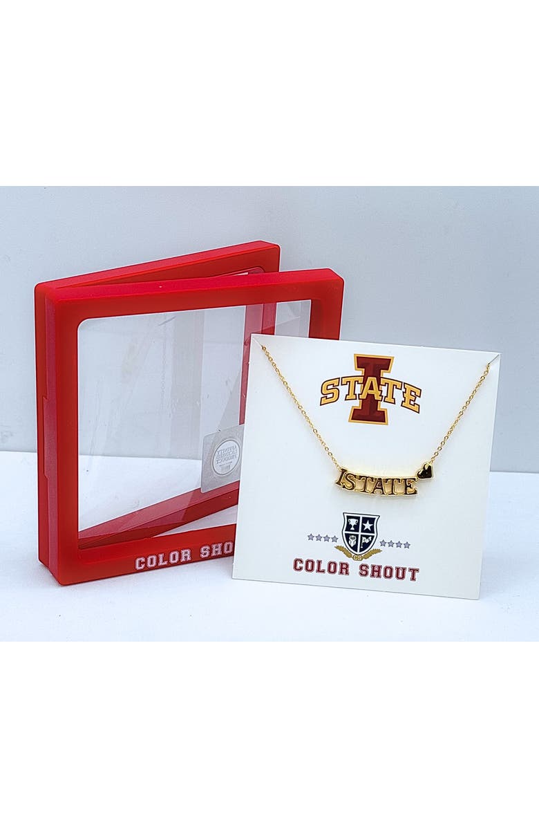 Color Shout Iowa State UniversityGold Heart Necklace, Alternate, color, Yellow Gold