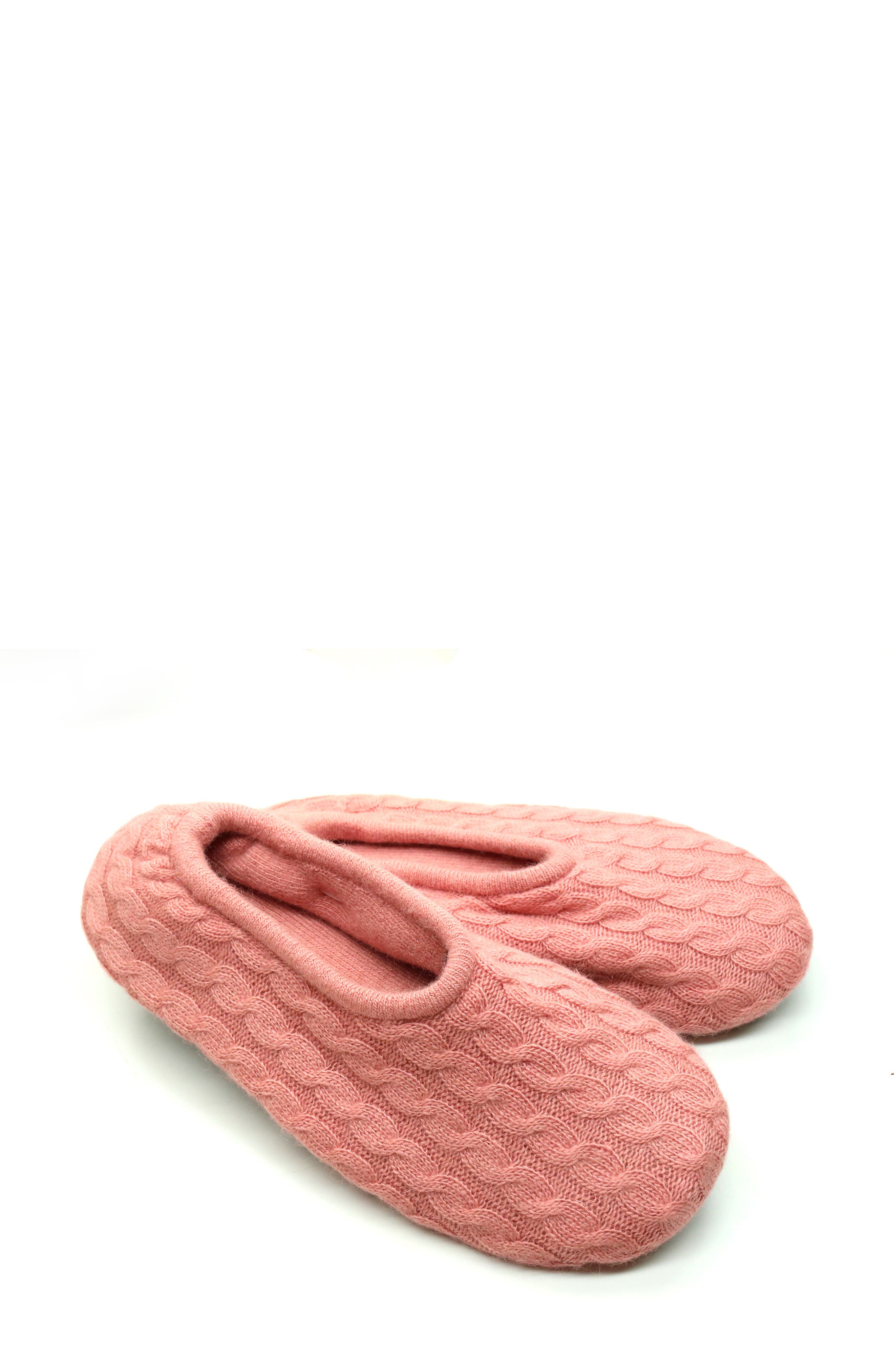 Mini Cable Knit Slippers, Alternate, color, CANYON CLAY