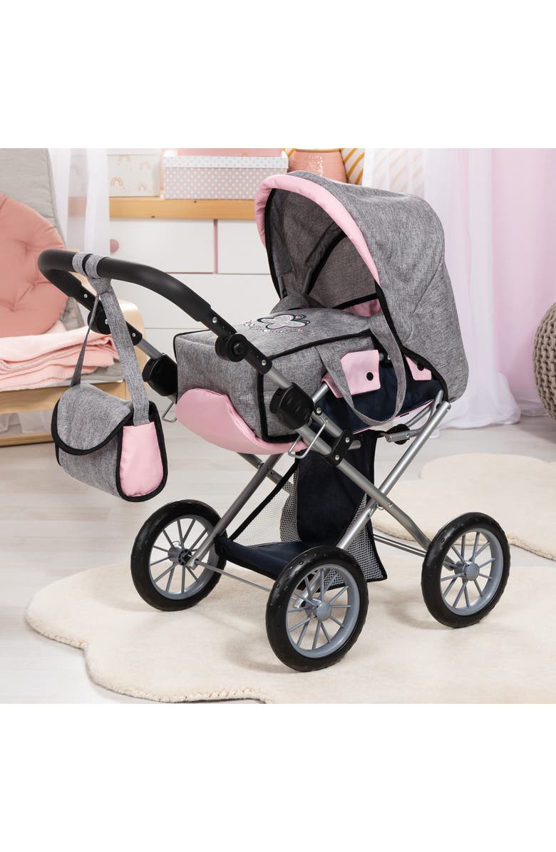 Bayer Design Pram City Star Grey, Pink, Butterfly Handbag, Alternate, color, Multicolored