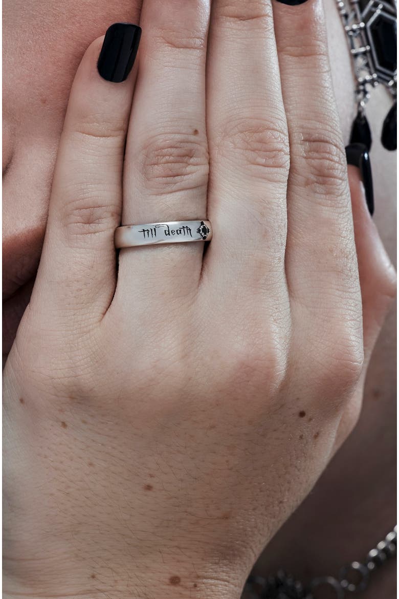 Till Death Thick Sterling Silver Ring, Alternate, color, Silver