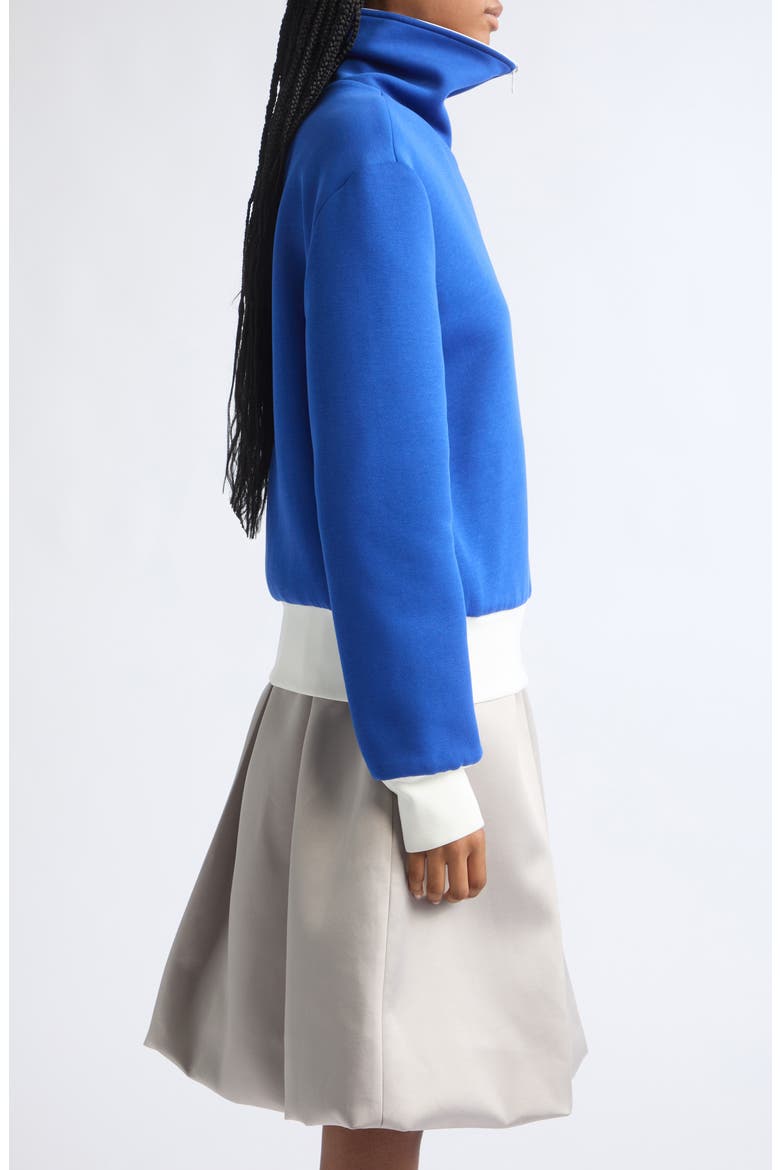 Reversible High Neck Jersey Jacket, Alternate, color, WHITE/ BLUE
