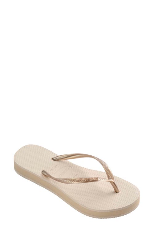 Havaianas Slim Flatform Flip Flop In Beige