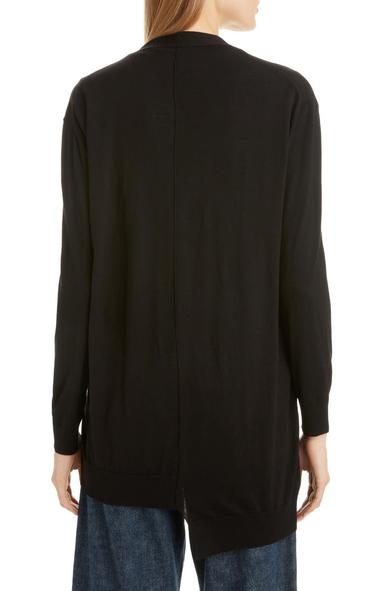 Loewe Logo Pocket Asymmetrical Wool Cardigan, Alternate, color, 