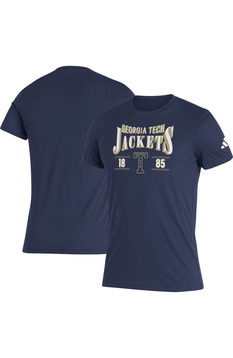 adidas Men's adidas Navy Georgia Tech Yellow Jackets Along The Shadow Tri-Blend T-Shirt, Main, color, Navy