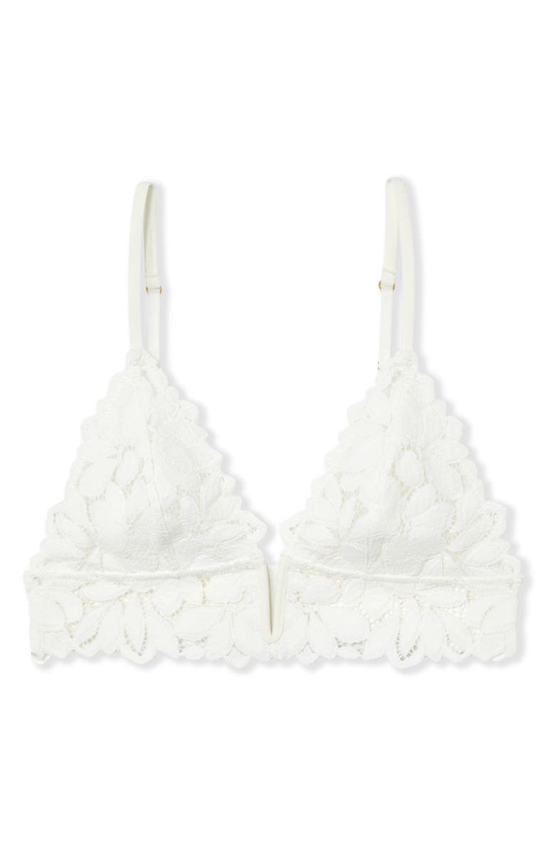 Etam Celeste Triangle Bralette, Alternate, color, White