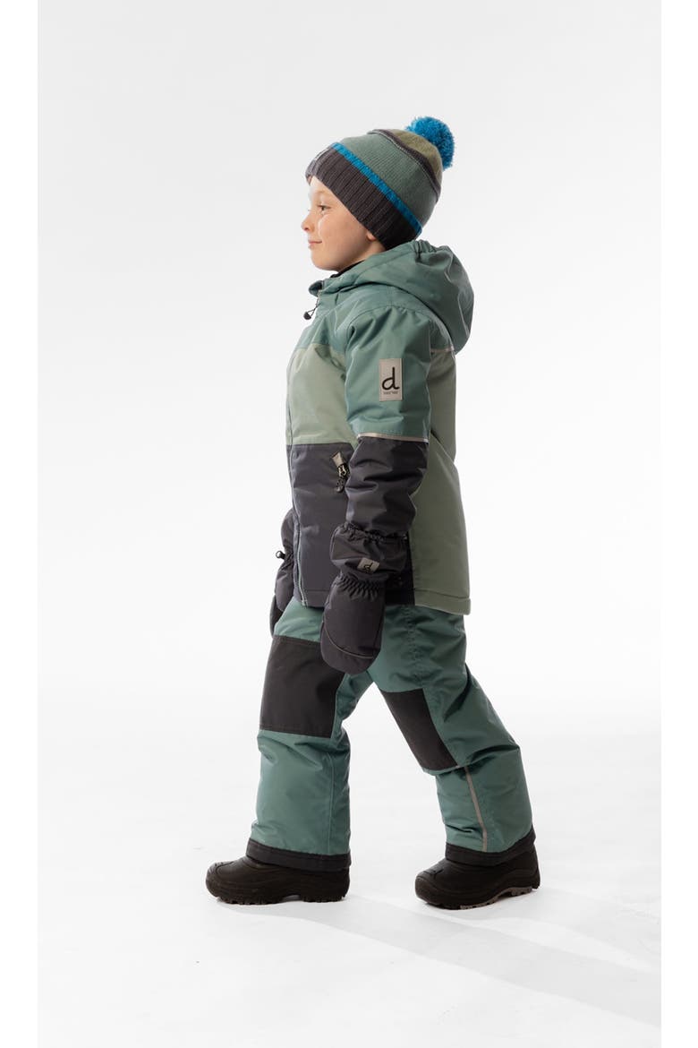 Colorblock Lightweight Jacket & Foot Strap Pants Two Piece Snowsuit, Alternate, color, Sage Green