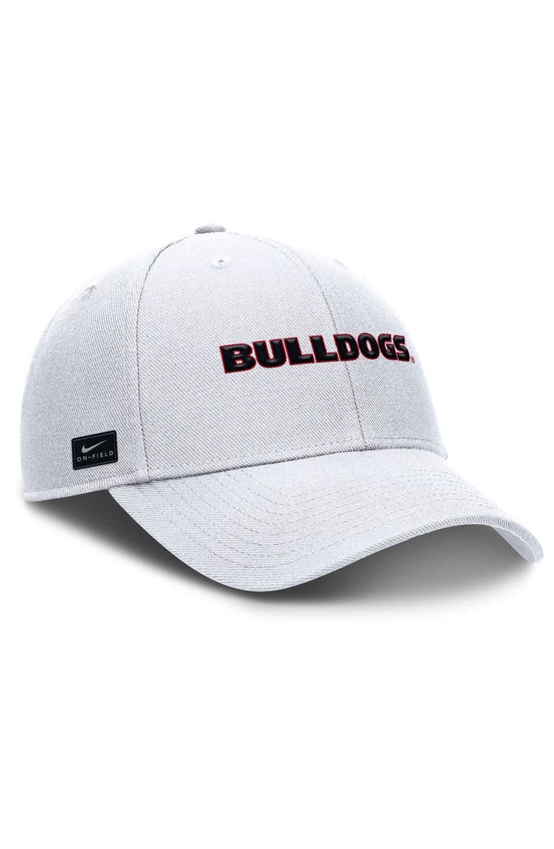 Nike Men's Nike White Georgia Bulldogs 2025 On-Field Rise Performance Adjustable Hat, Alternate, color, White