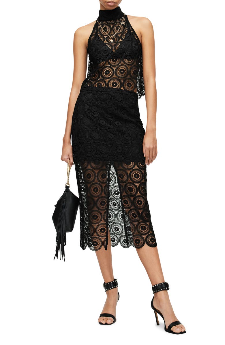 AllSaints Lana Circle Lace Top, Alternate, color, 