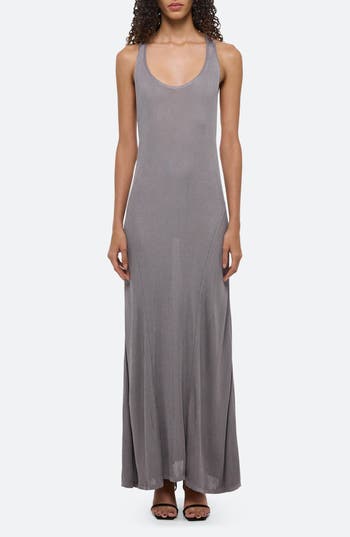 Helmut Lang Rib Twist Back Maxi Dress in Grey Lavender - Xlz at Nordstrom Rack, Size Small
