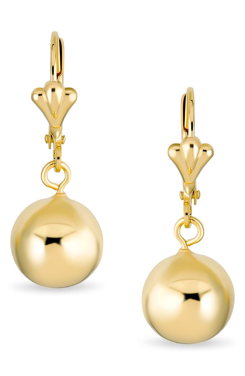 BLING JEWELRY Classic Elegant Simple Round Drop Earrings, Main, color, Gold-Tone