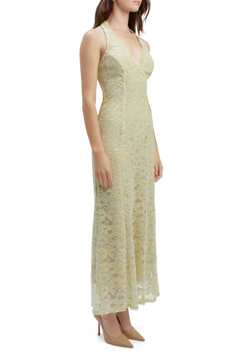 Evana Lace Midi Dress, Alternate, color, PALE KHAKI