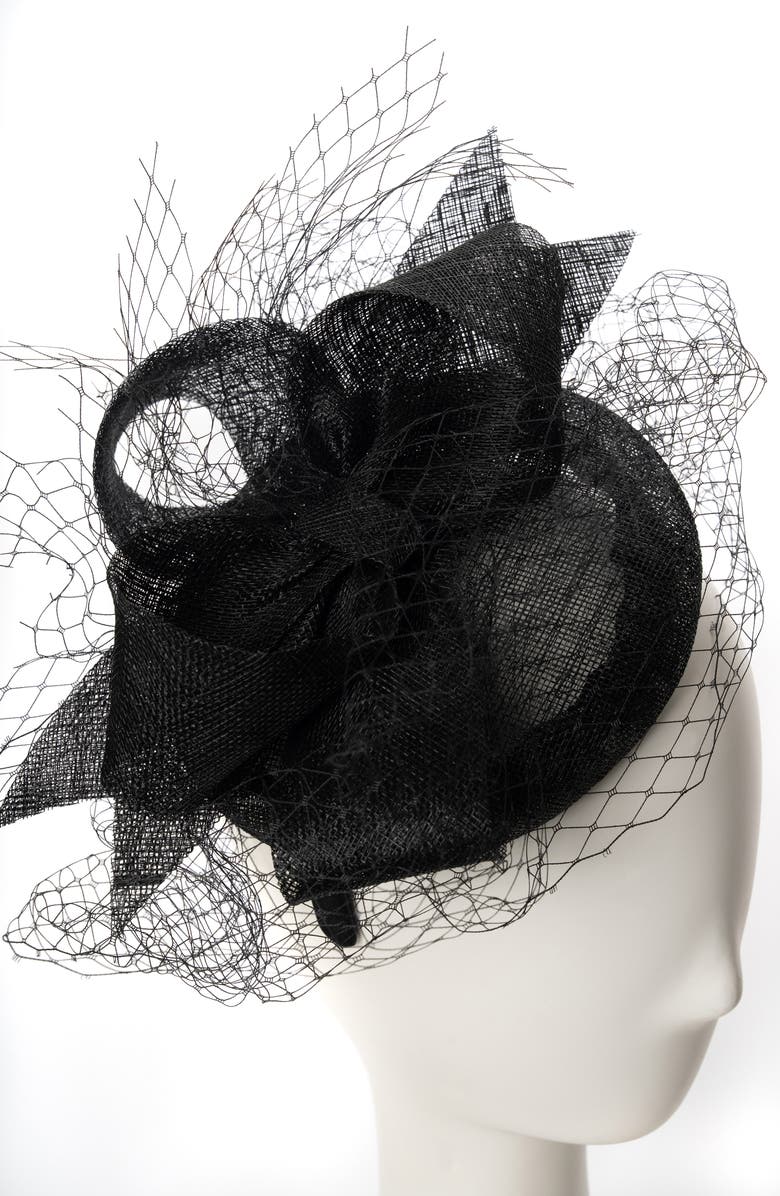 Collection XIIX Sinamay Bow Fascinator, Alternate, color, Black