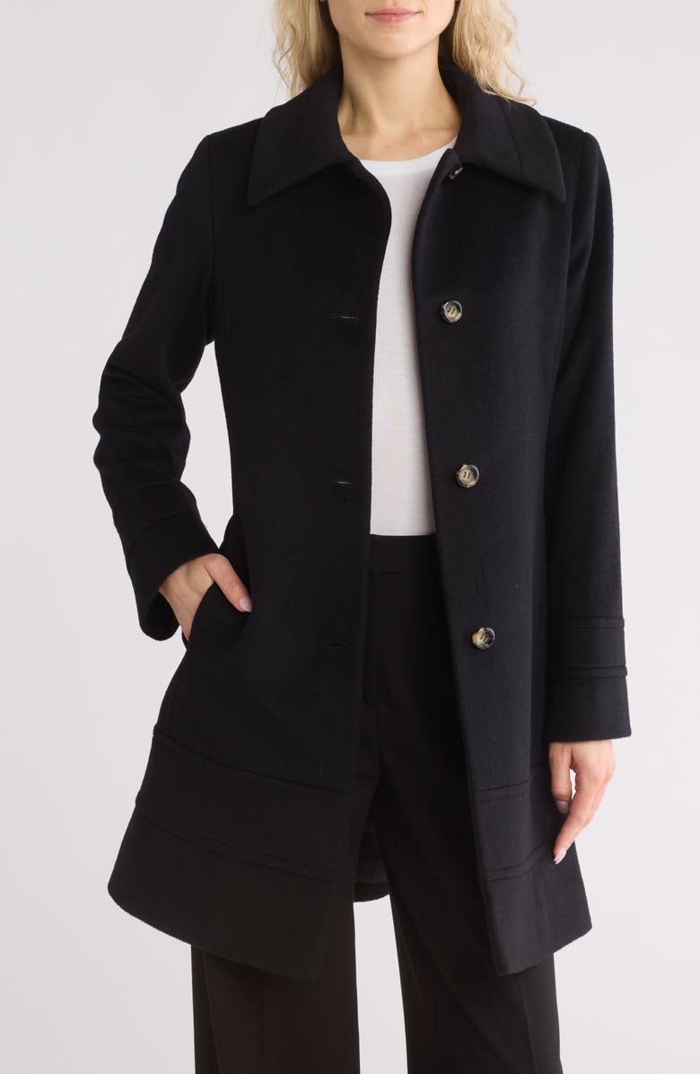 Fleurette Wool Blend Fit & Flare Coat, Alternate, color,