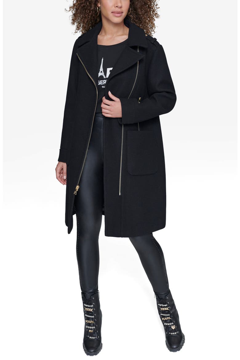 Long Wool Blend Moto Jacket, Alternate, color, BLACK