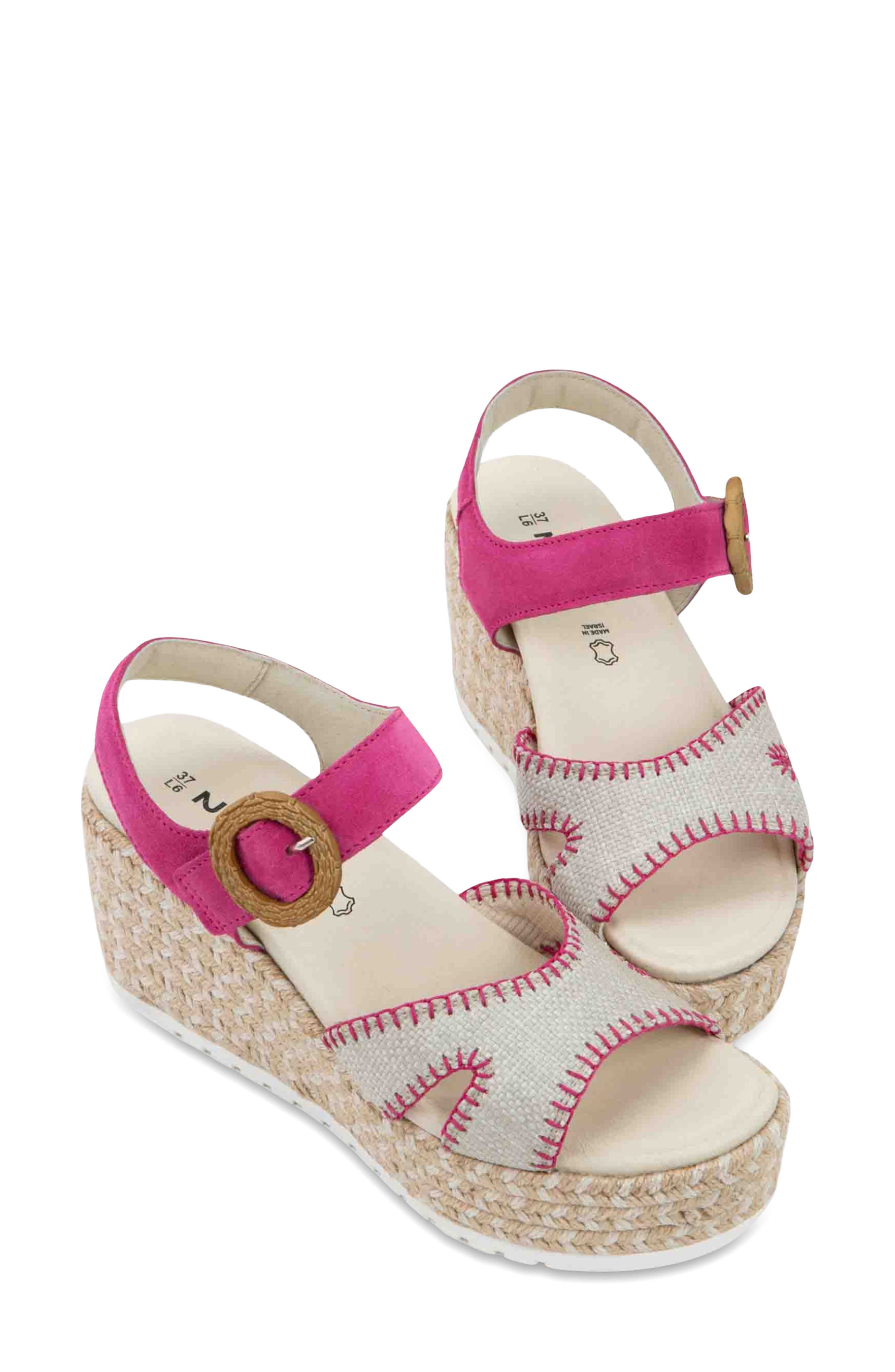 Majorca Platform Sandal, Alternate, color, FUCHSIA WITH RAFFIA