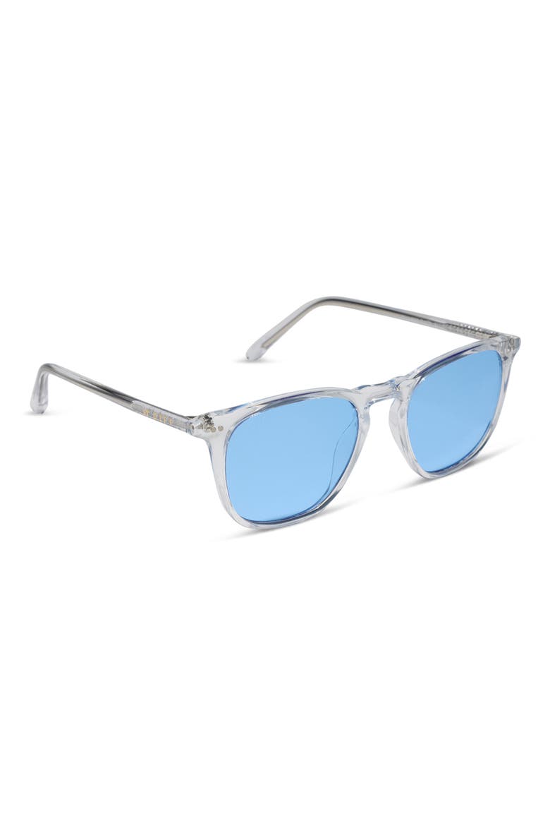 Brody XL Clear Frame Square Sunglasses, Alternate, color, CRYSTAL CLEAR/BLUE