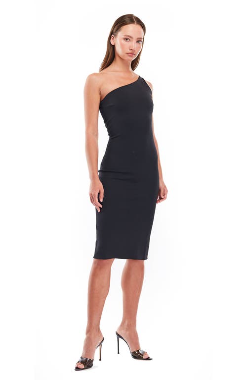 Mother Of All Lauren One Shoulder Midi Dress In Black