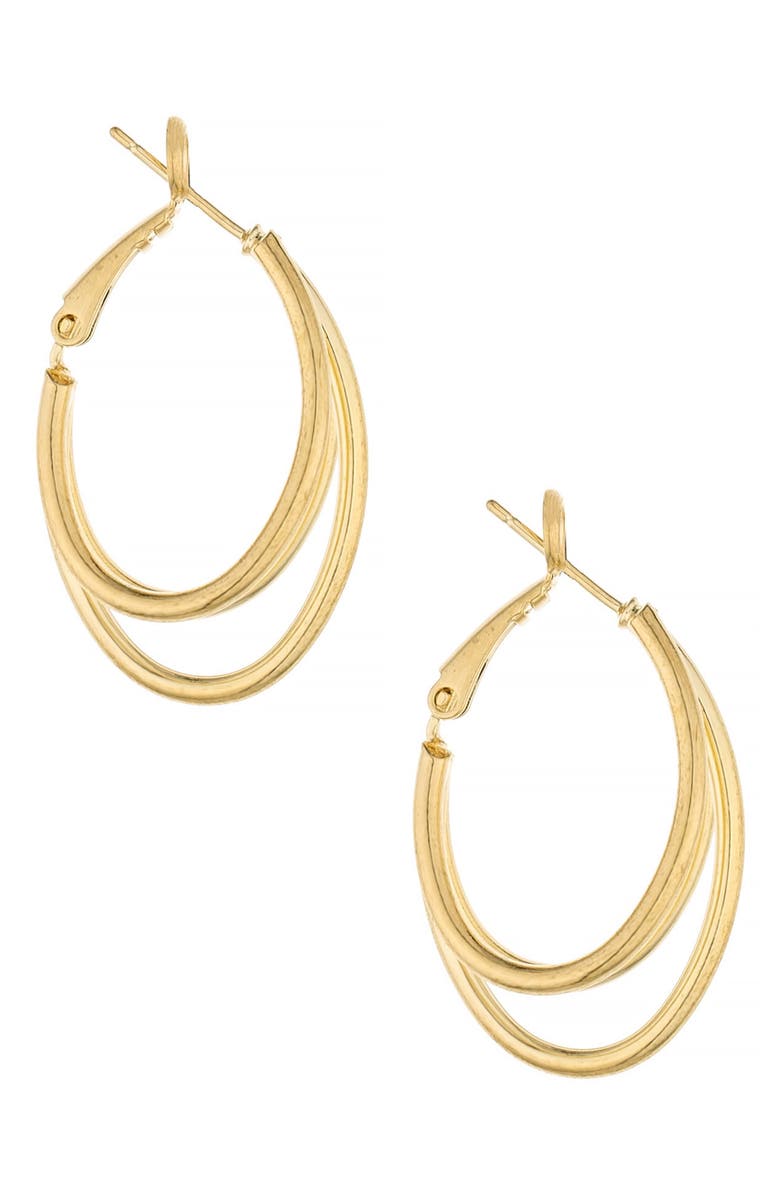 Ettika Classic Triple Hoop Earrings, Alternate, color, Gold
