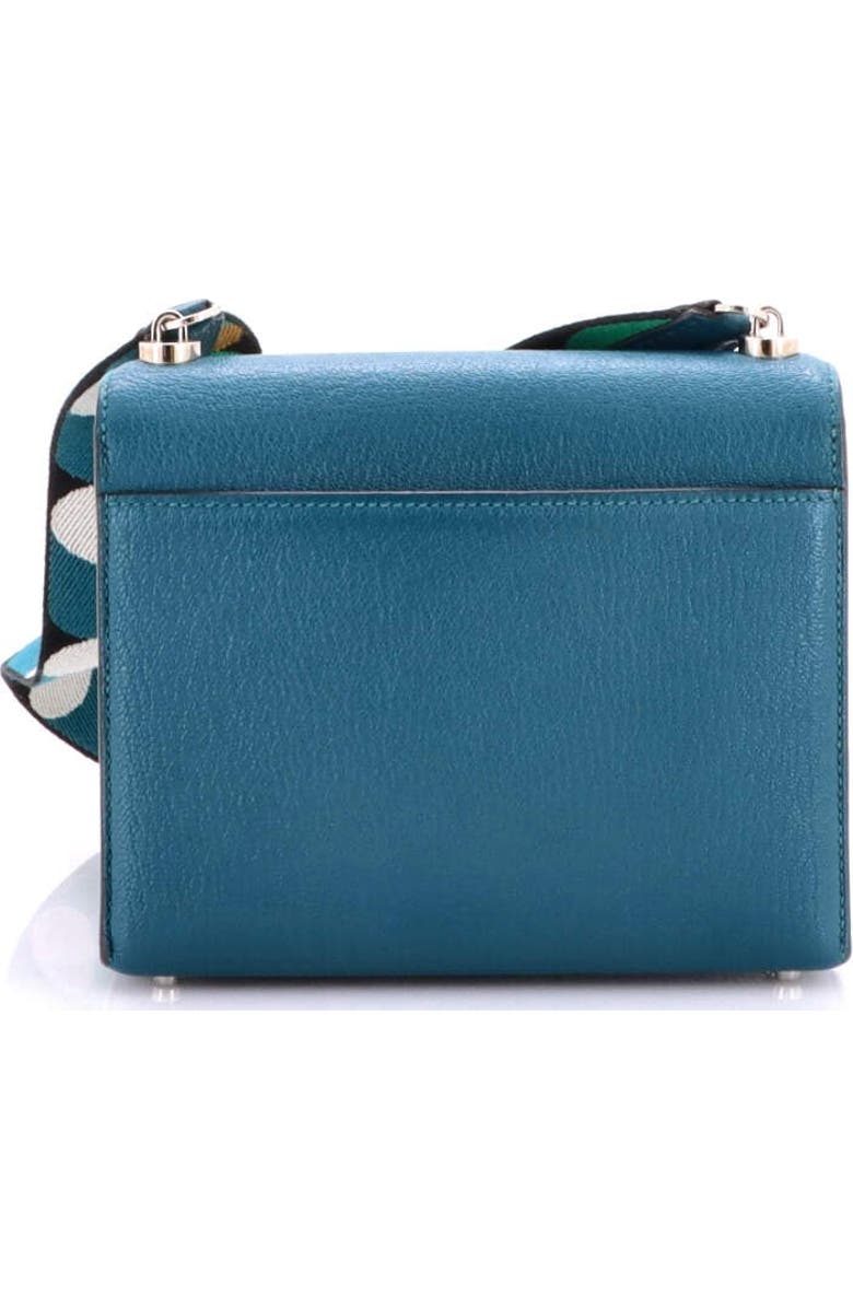 Pre-Owned Hermes Verrou Bag Chevre Mysore and Canvas Mini, Alternate, color, Vert Bosphore